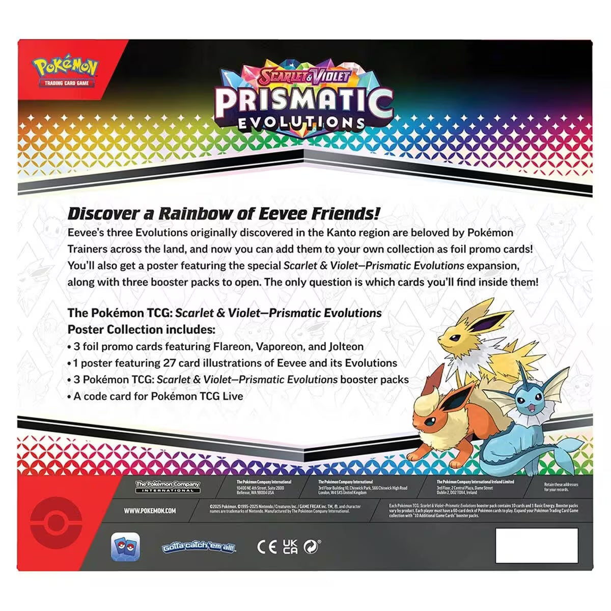 Pokemon Trading Card Game: Scarlet & Violet Prismatic Evolutions Poster Collection