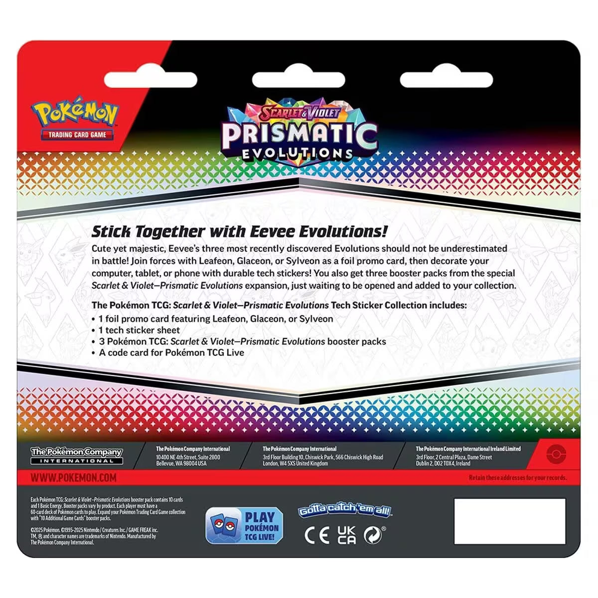 Pokemon Trading Card Game: Scarlet and Violet Prismatic Evolution Tech Sticker Collection - Assorted
