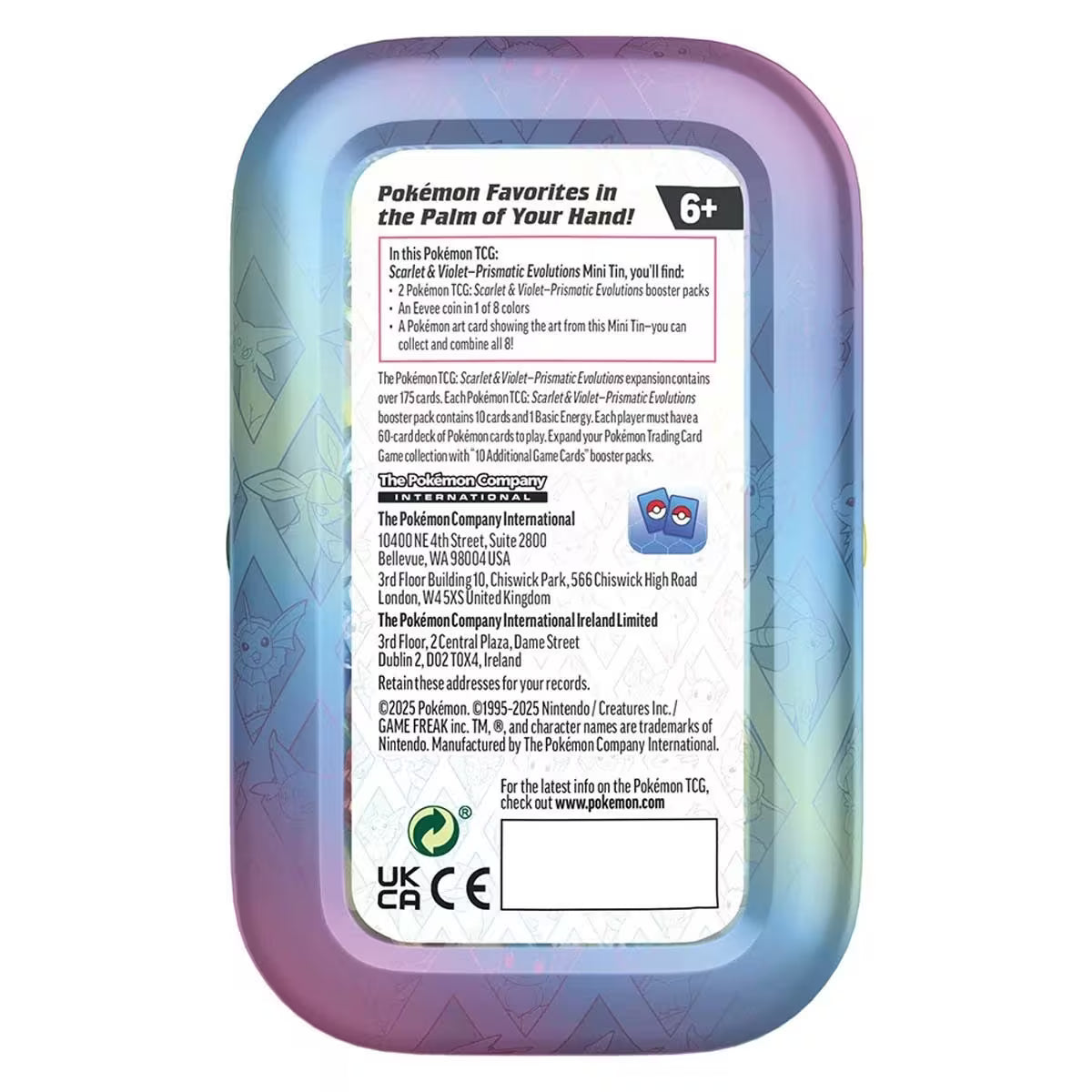 Pokemon Trading Card Game: Scarlet & Violet Prismatic Evolutions Mini Tin - Assorted