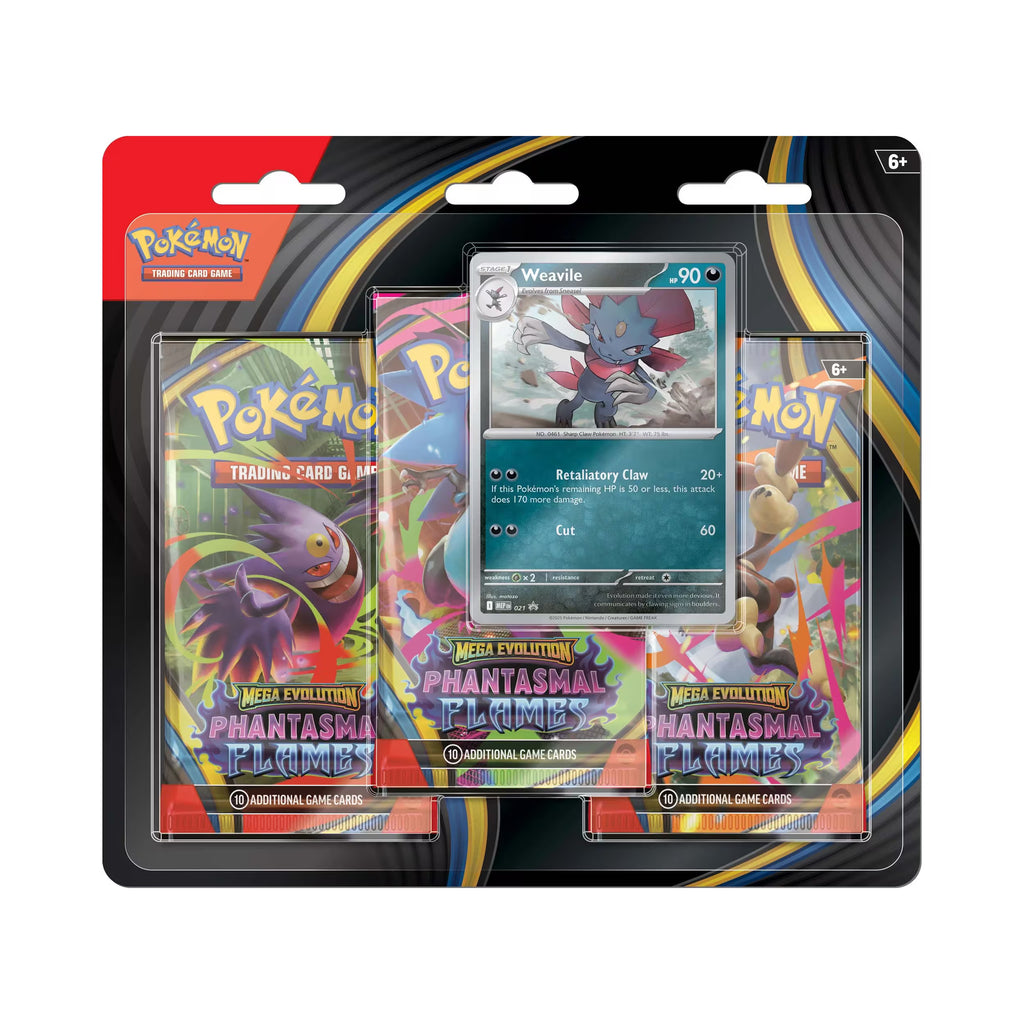 Pokemon Trading Card Game: Mega Evolution - Phantasmal Flames Three-Booster Blister