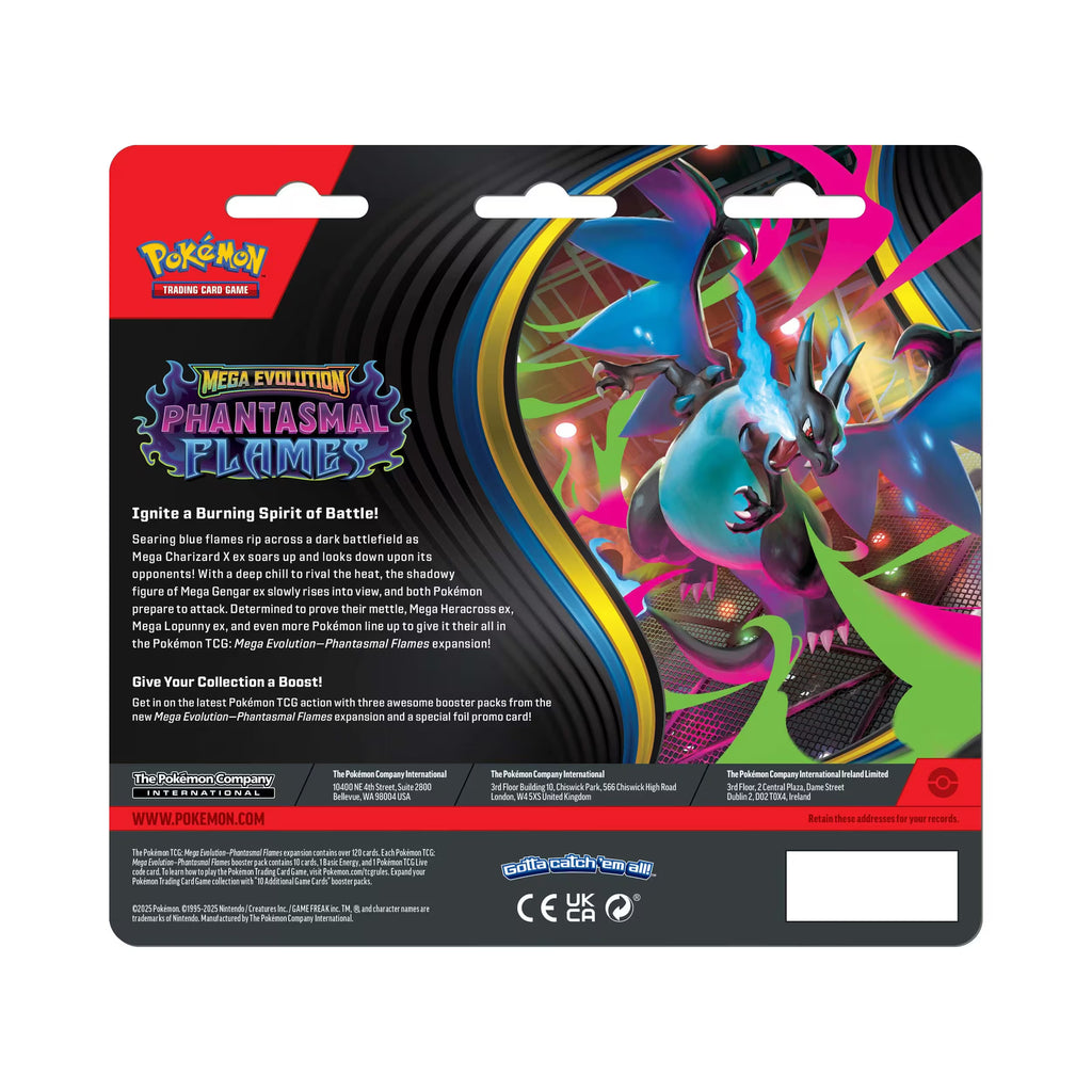 Pokemon Trading Card Game: Mega Evolution - Phantasmal Flames Three-Booster Blister
